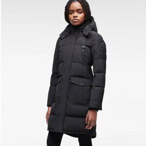 [Moose Knuckles] long black puffer coat